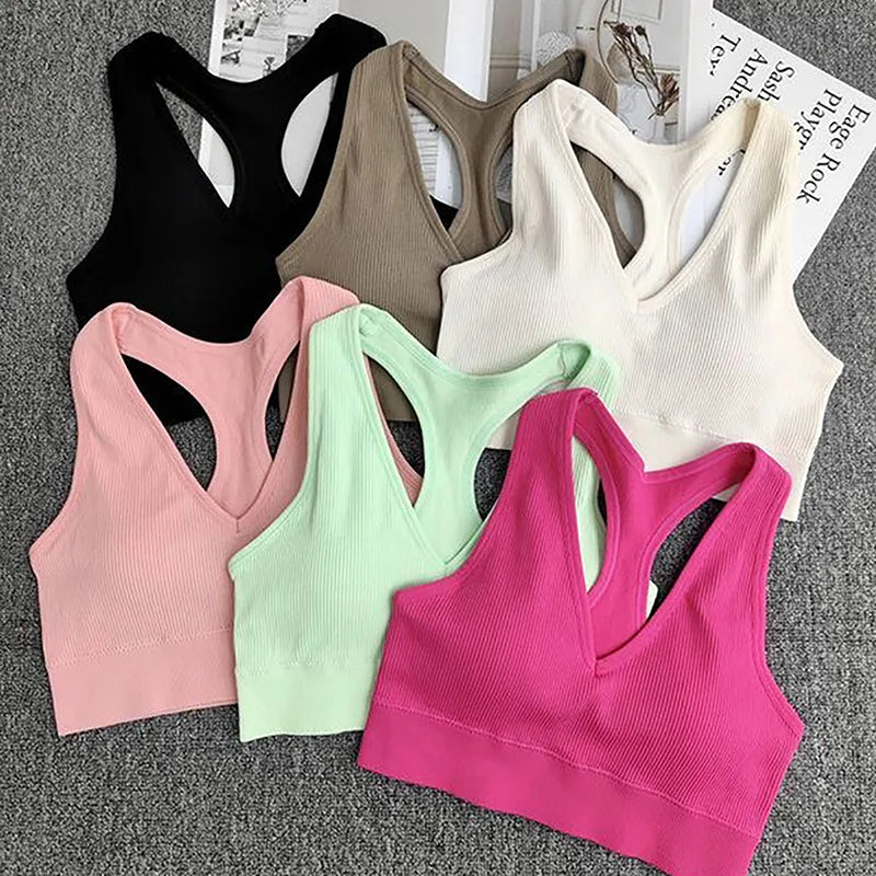 Sports Bra Top Push Up Fitness Yoga Bra Women Breathable Running Vest Gym Wear