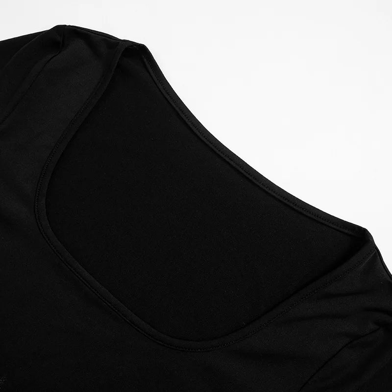 Y2K Bodycon Black Long Dress