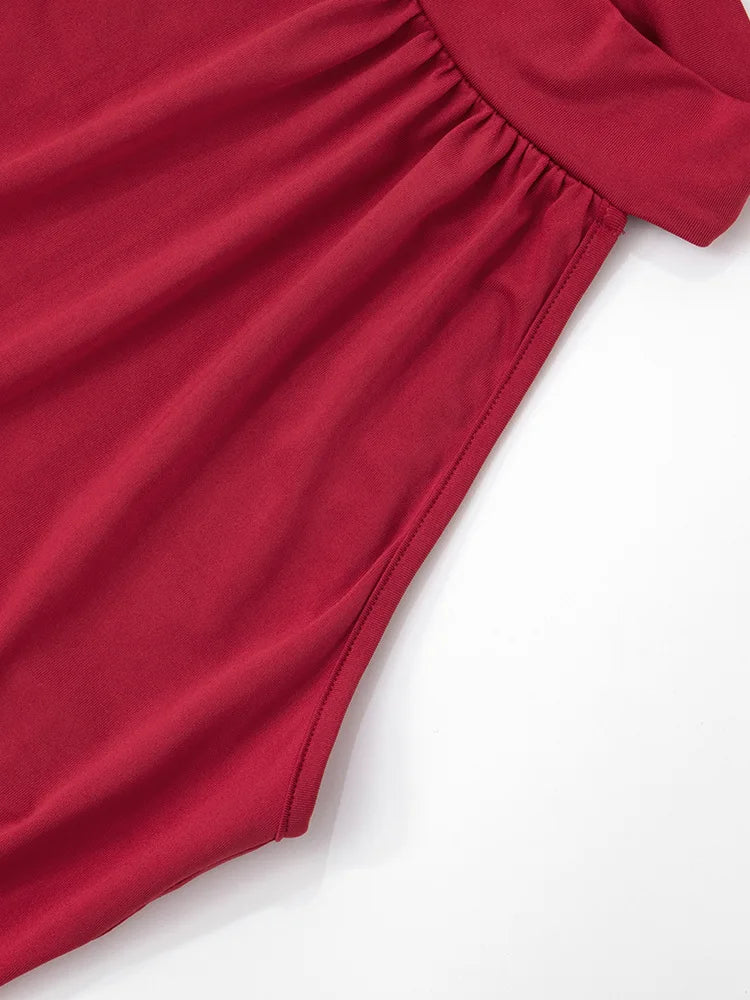 Sleeveless Halter Ruched Maxi Dress