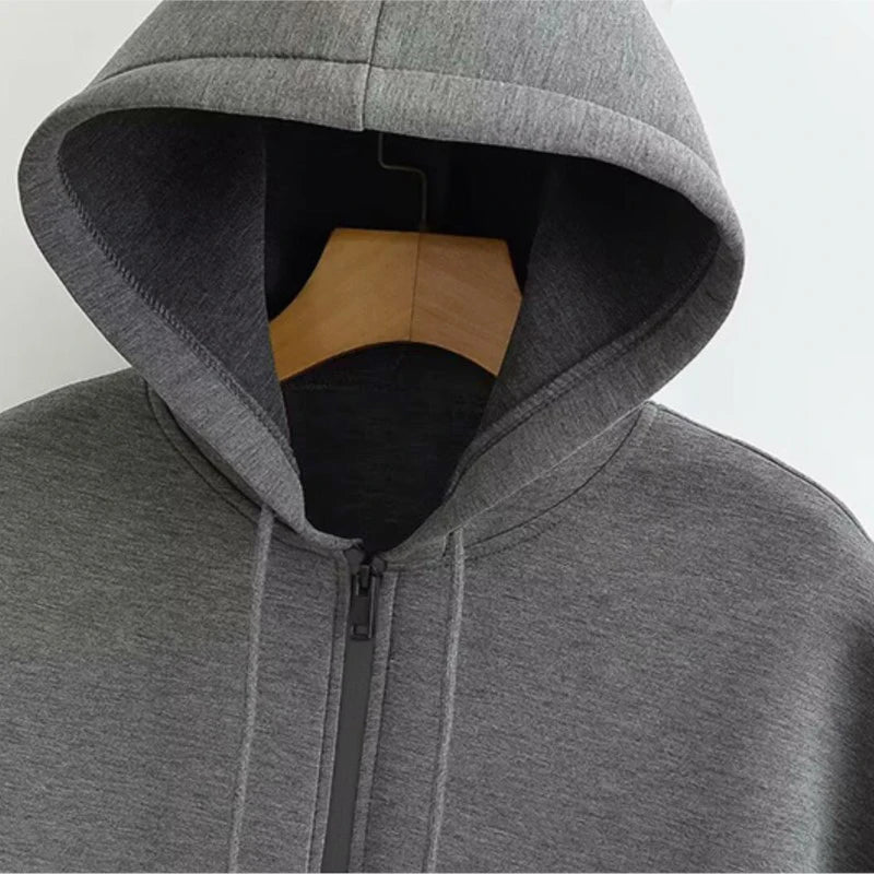 Long Sleeve Hooded Zipper Jacket