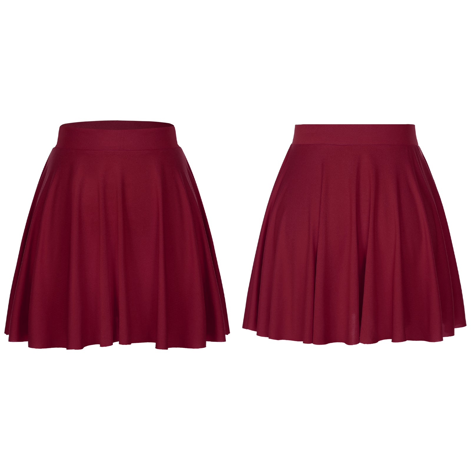 Elastic Waistband Flared Ruffles Skirts