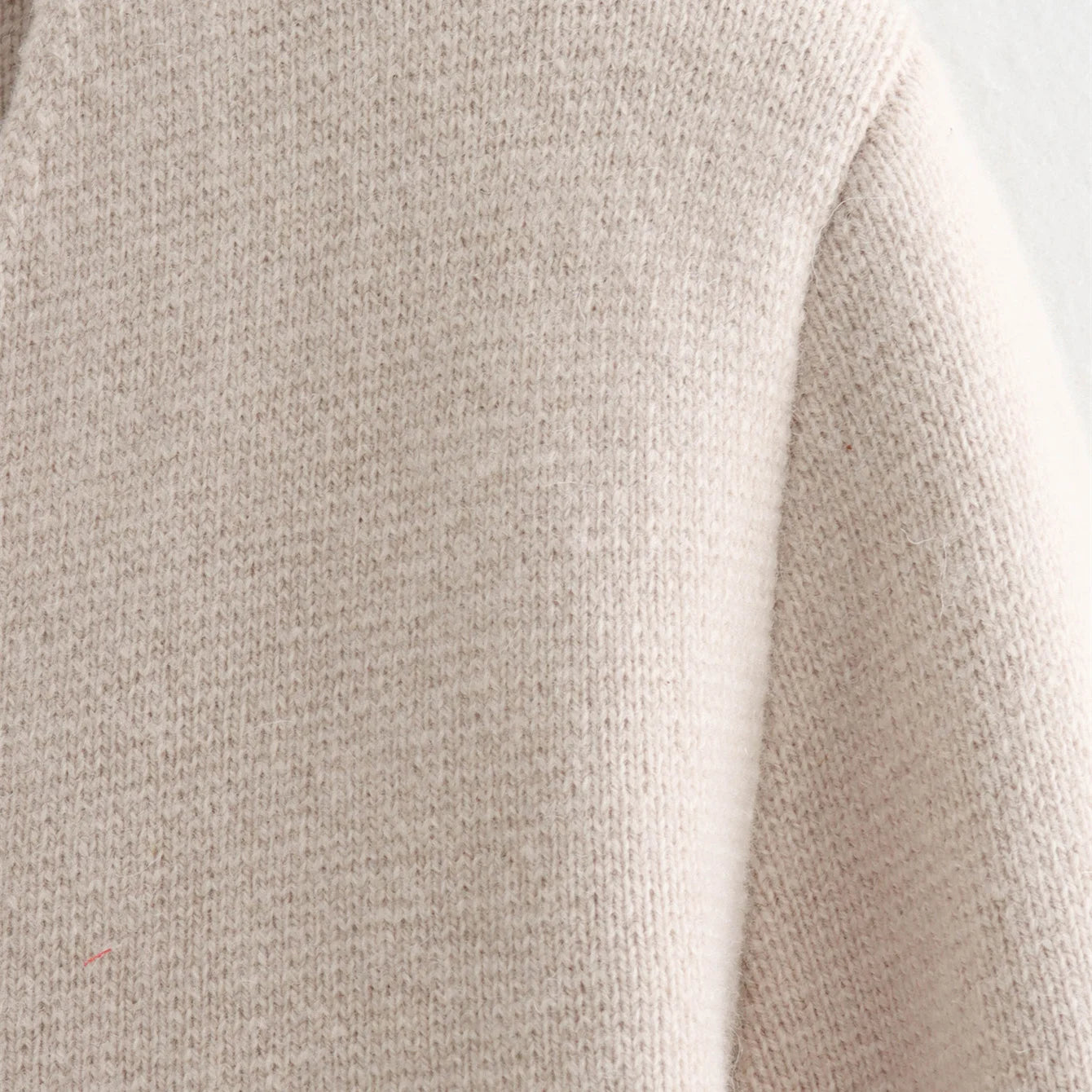 Knitted Long Sleeve V-neck Single Buckle Jacket Blazers