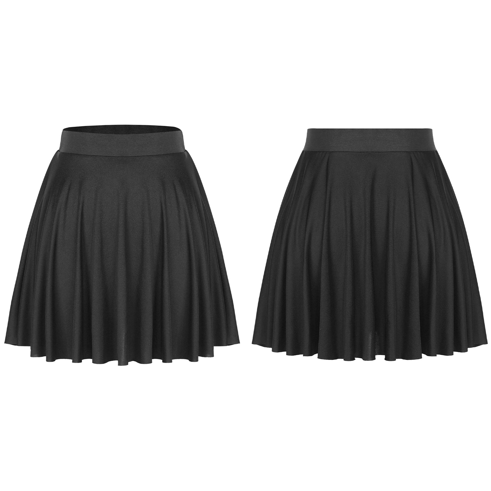 Elastic Waistband Flared Ruffles Skirts