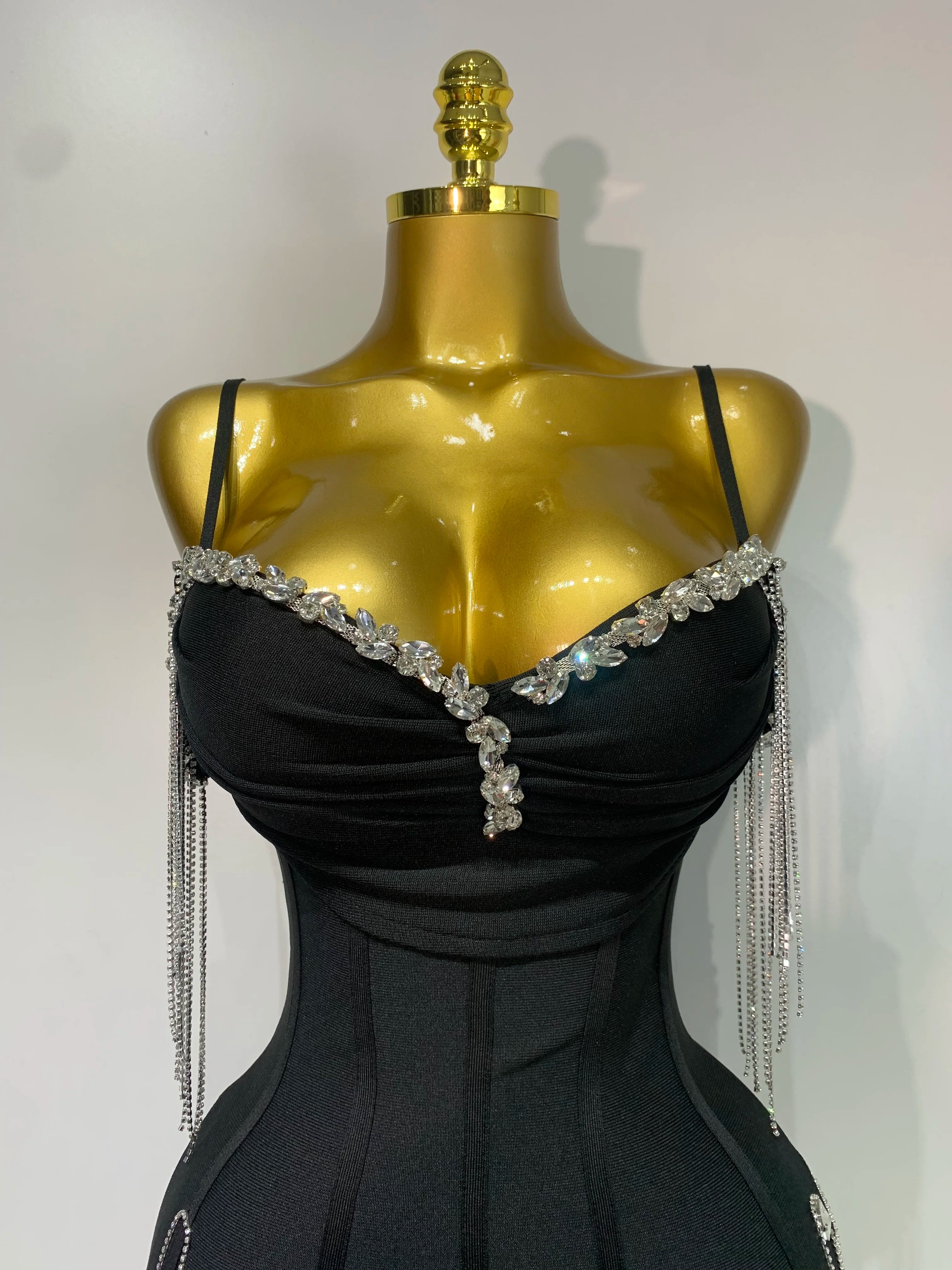 Backless Spaghetti Strap Bodycon Sleeveless Bandage Dress