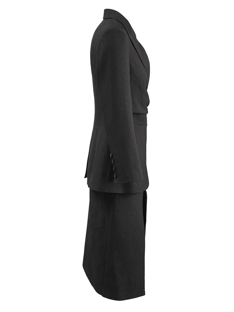 Two Pieces Suit New Lapel Long Sleeve Women Suit