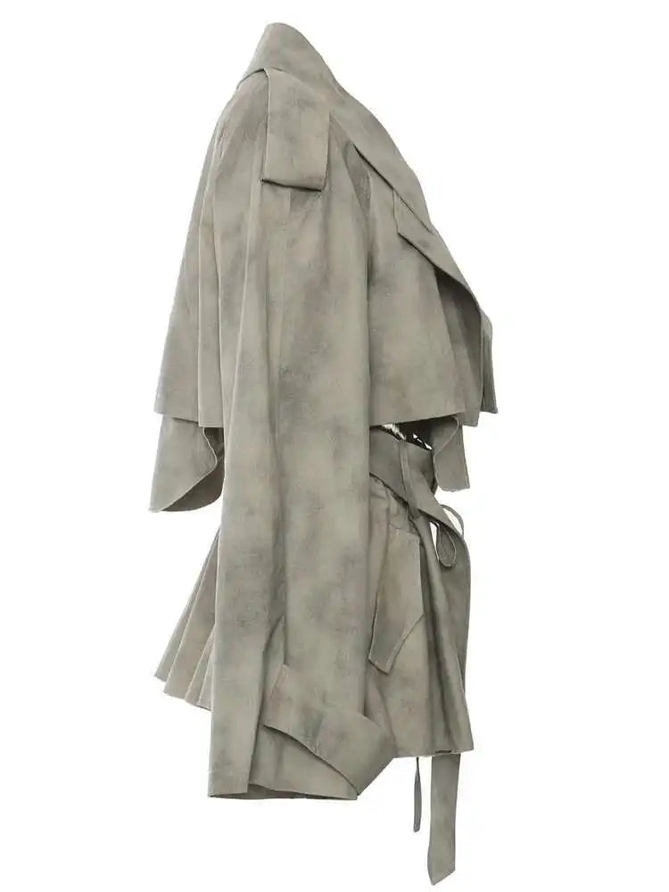 Autumn Winter Women Camouflage Print Single-breasted Coats + High Waist Bandage Skirts Suit