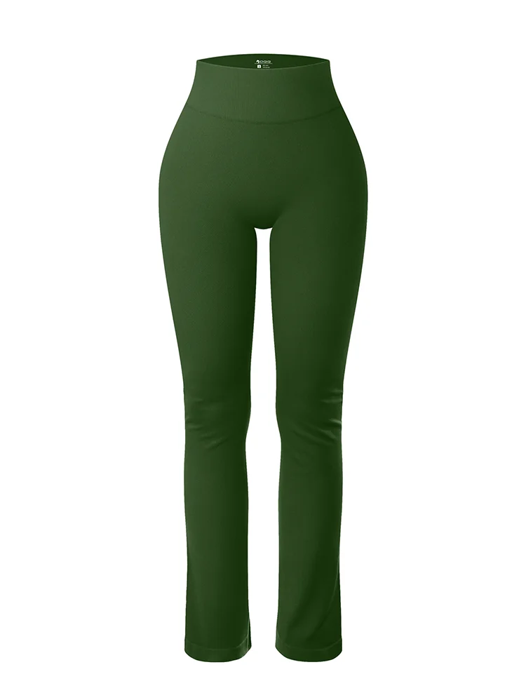 Solid Seamless Knit Yoga Flared Slim Casual Sports Leggings