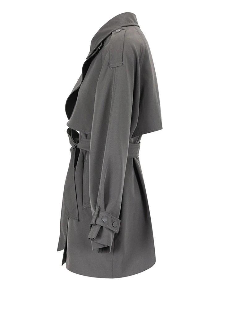 Long Sleeve Loose Fit Windbreaker Trench Coat