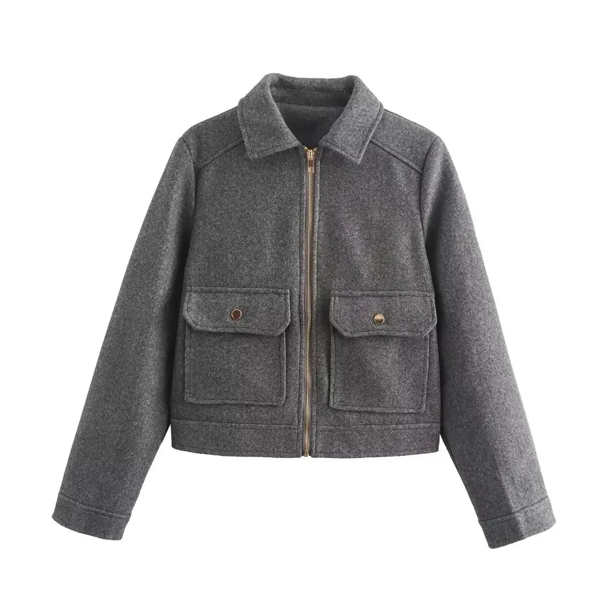 Casual Soft Tweed Zipper Jacket
