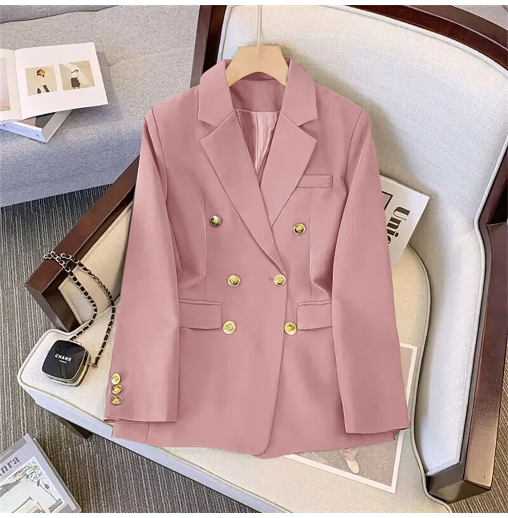 Casual Long Sleeve Slim Double Blazer Jackets