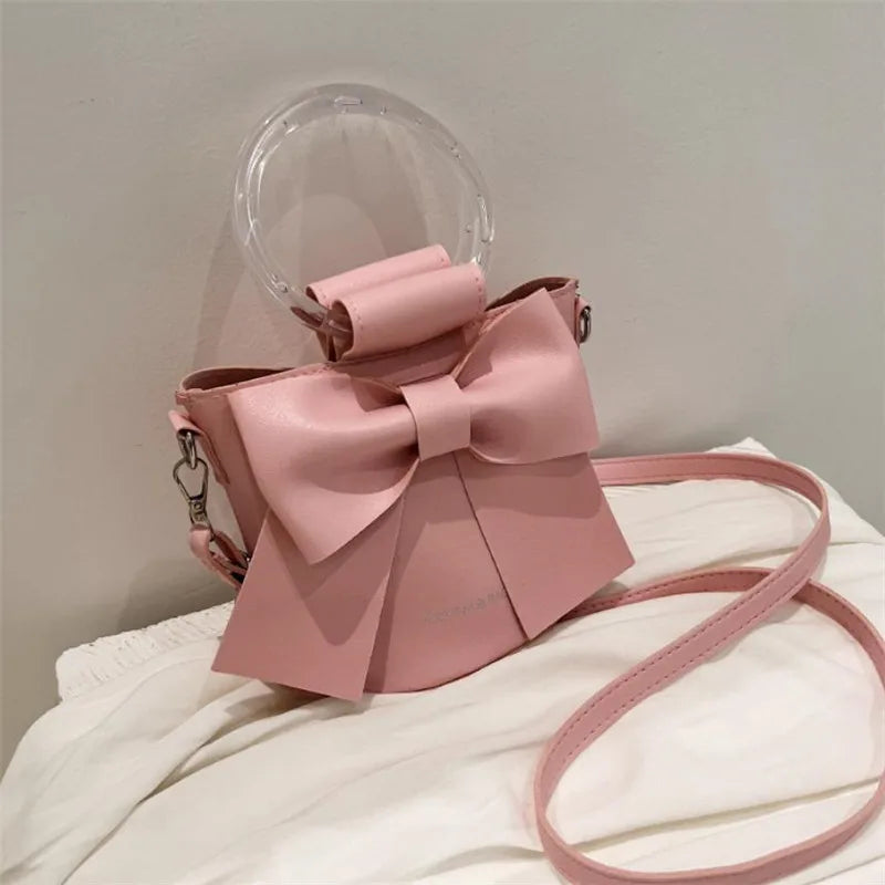 Stylish Bucket Bag with Detachable Strap With Elegant Bow Accent
