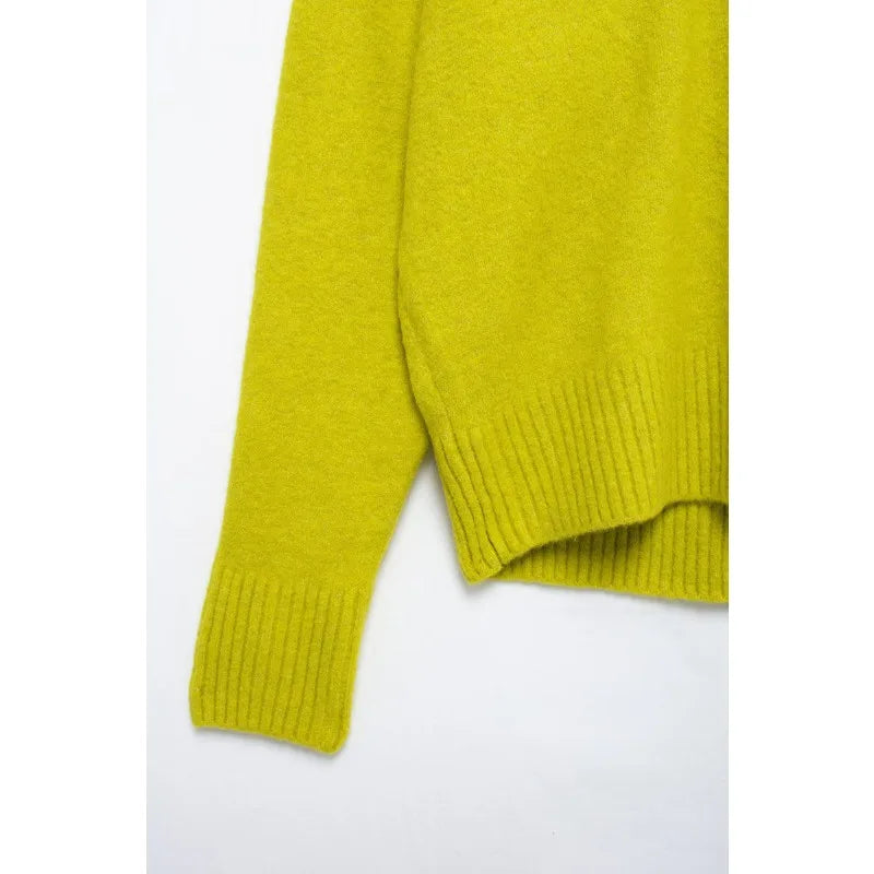 Cozy V-Neck Knit Solid Pullovers Long Sleeve Sweater