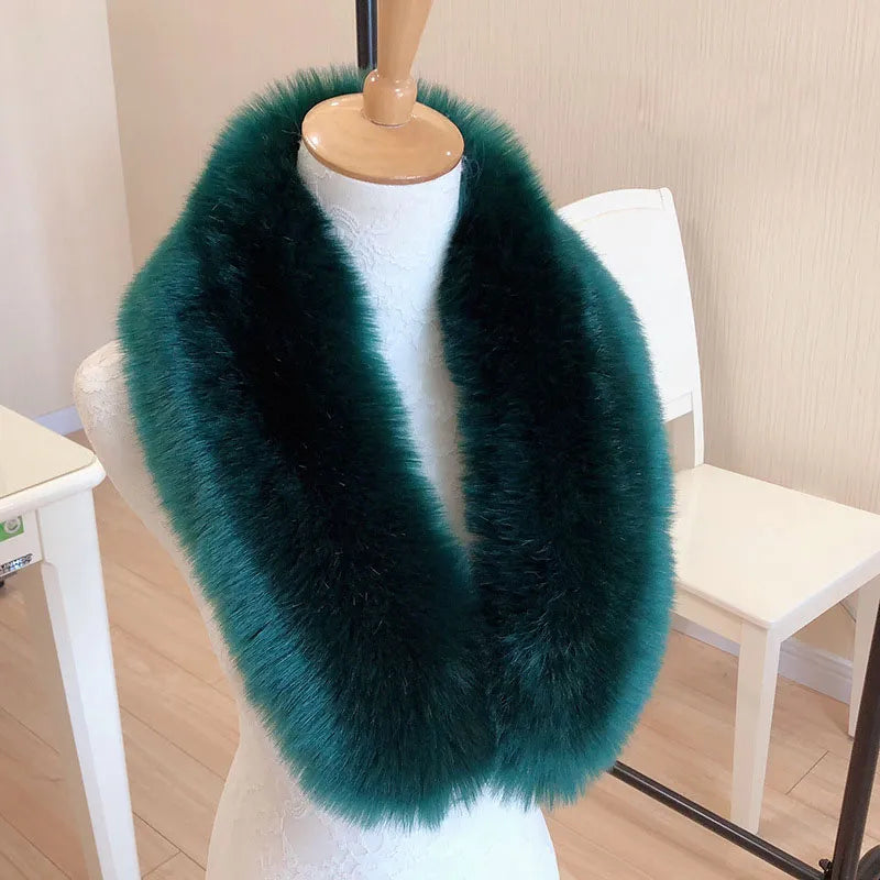 Fluffy Neck Warm Shawl Scarves Detachable