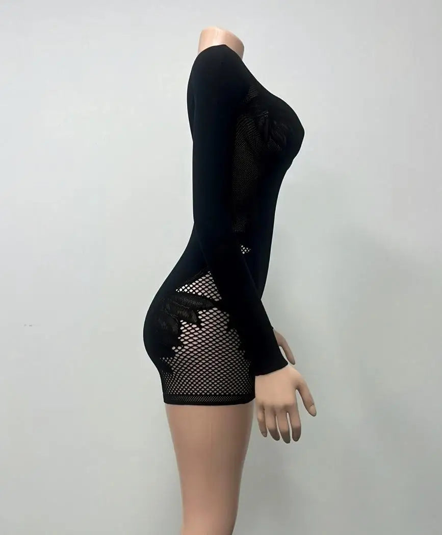 Hollow Out Rhinestone Sexy Romper