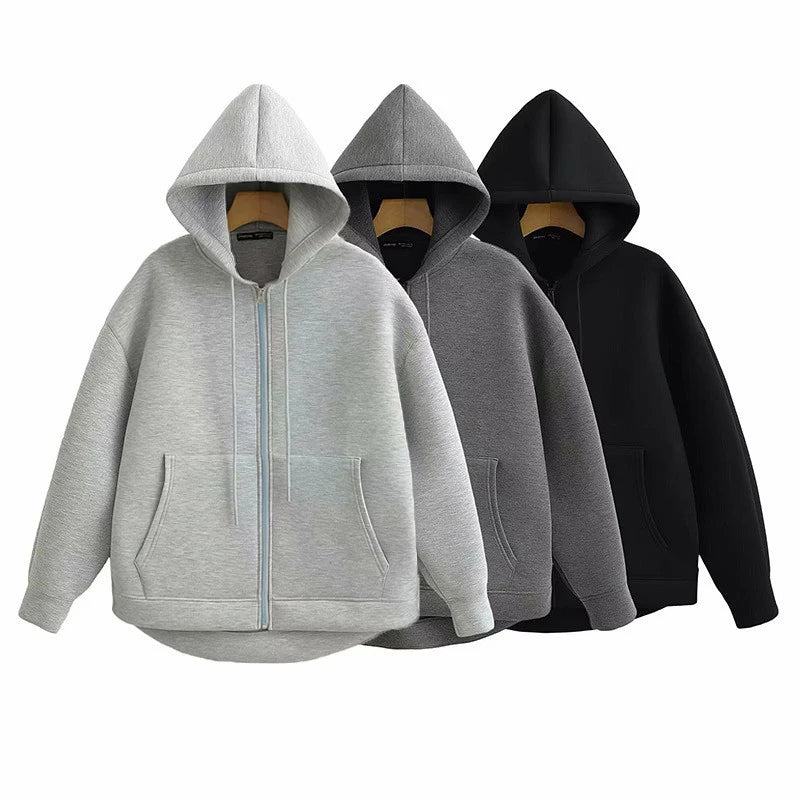 Long Sleeve Hooded Zipper Jacket
