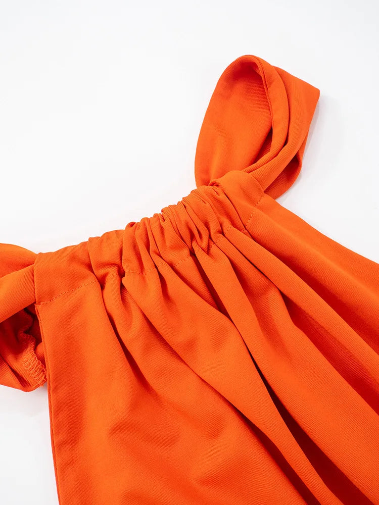 Backless One Shoulder Irregular Pleated Dress