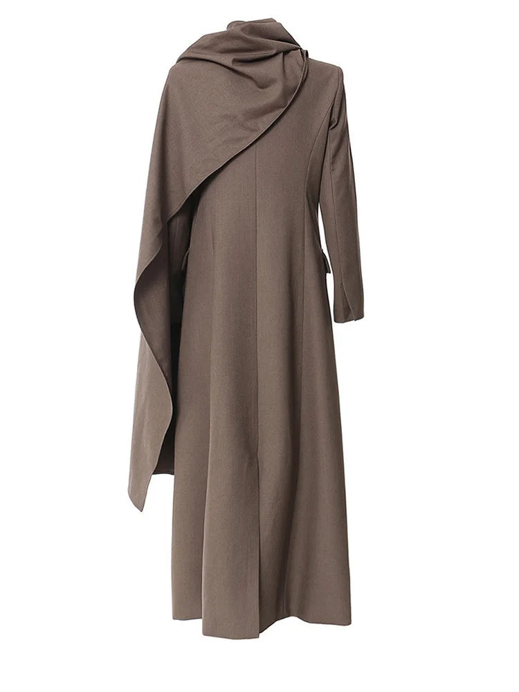 Elegant Scarf Collar Long Sleeve Blazer Jacket