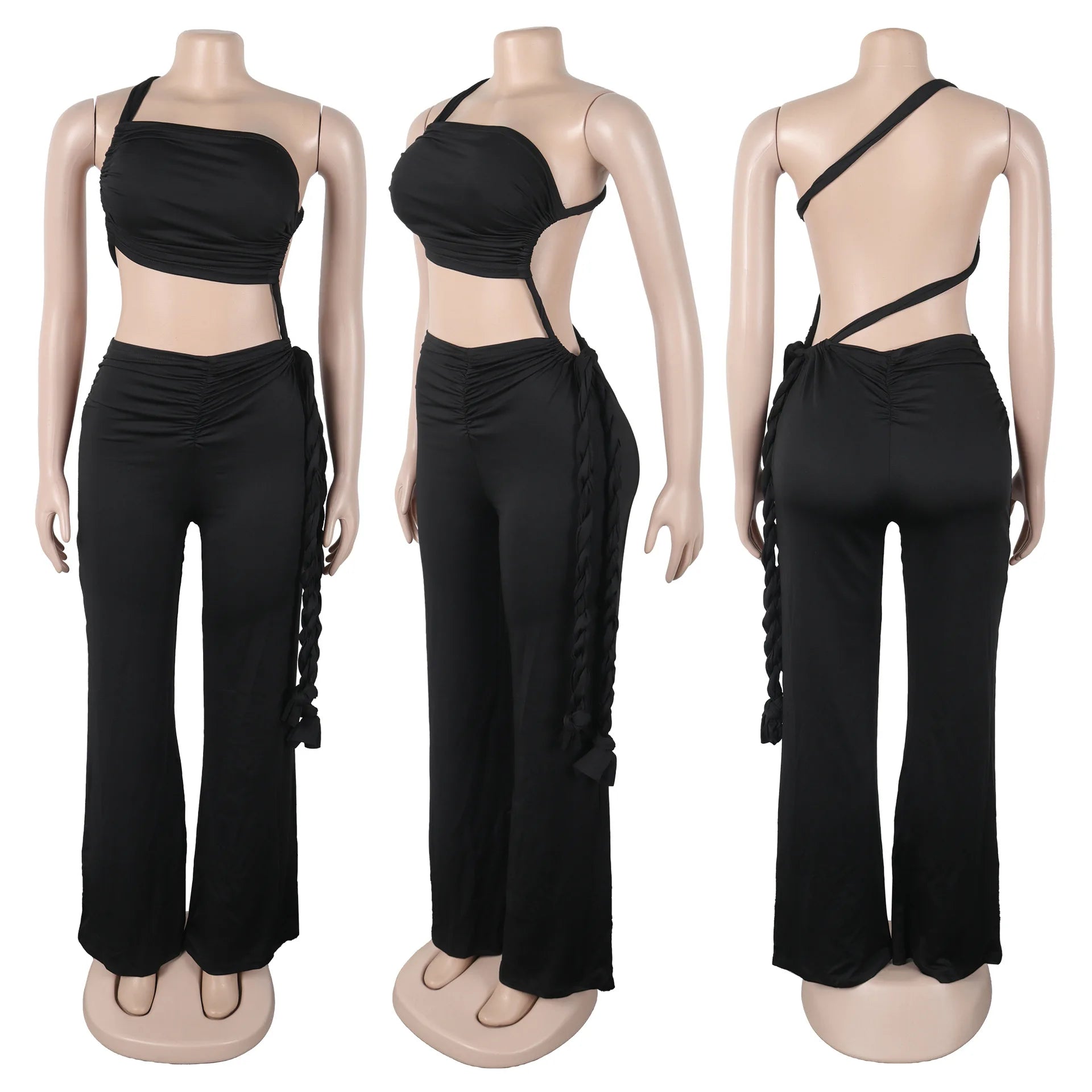 Ruched Patchwork Bodycon Jumpsuits