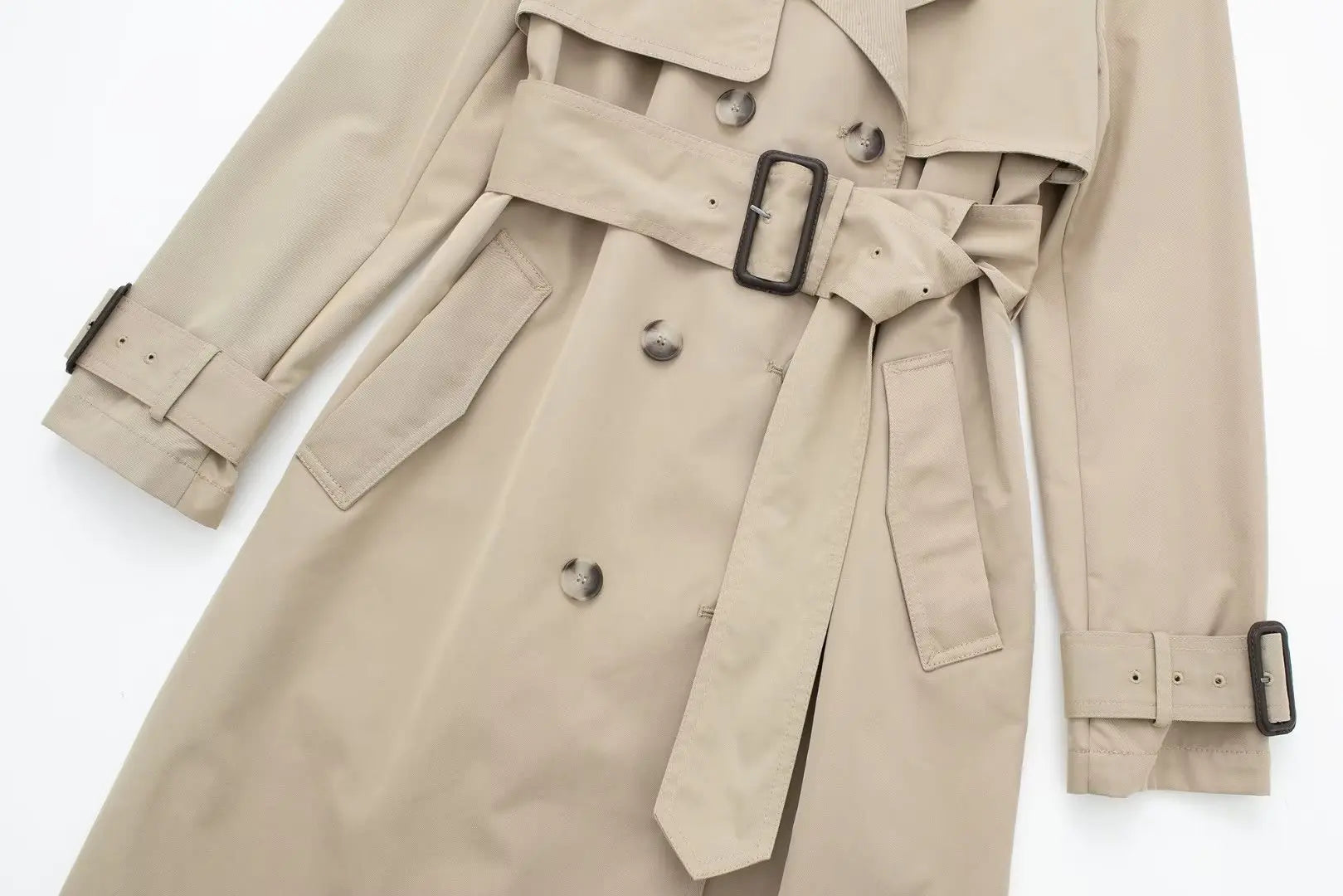 Slim Turn-Down Long Sleeve Trench Coats