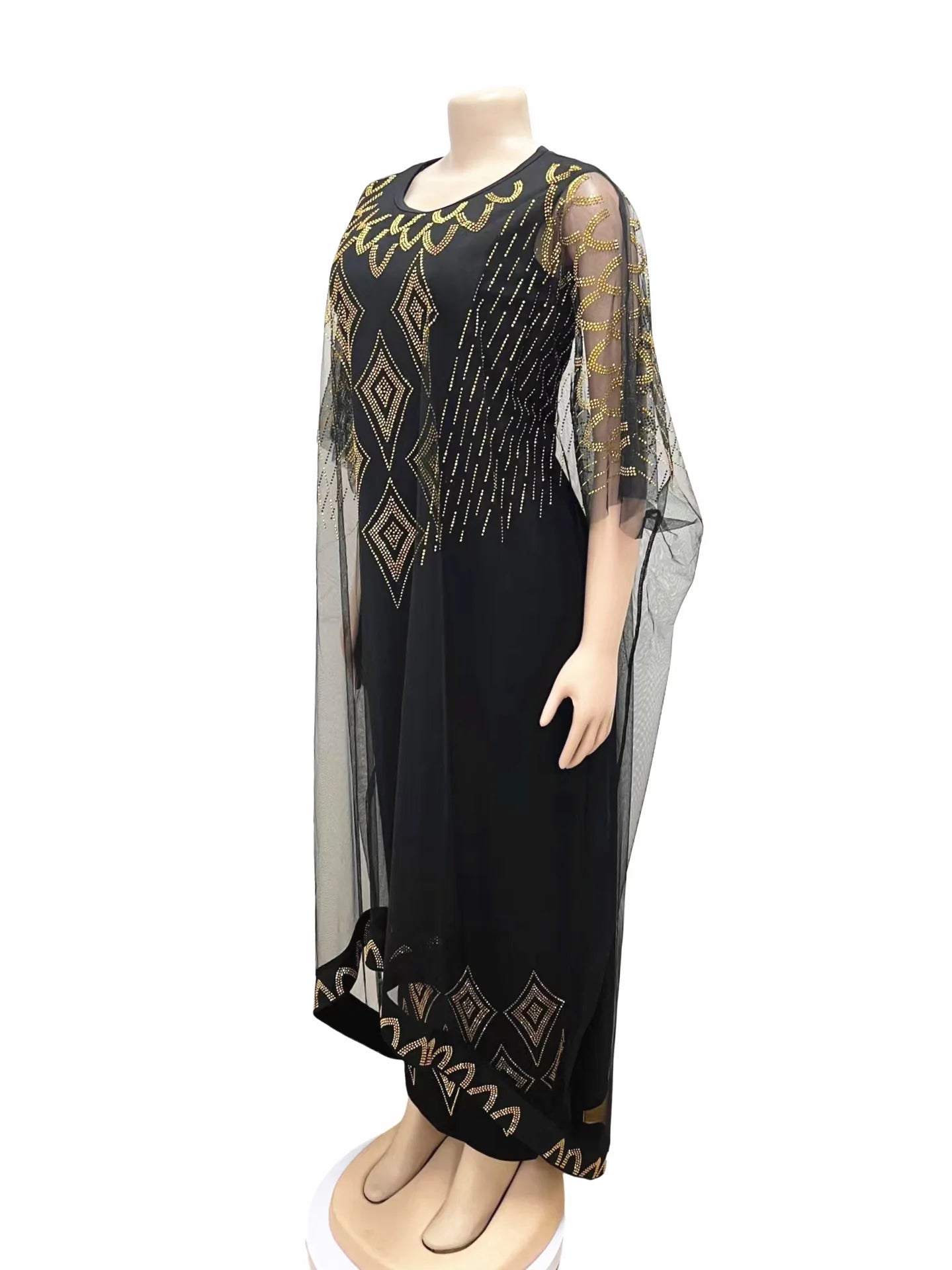 Hot Drill Abaya Robe Femme Dress