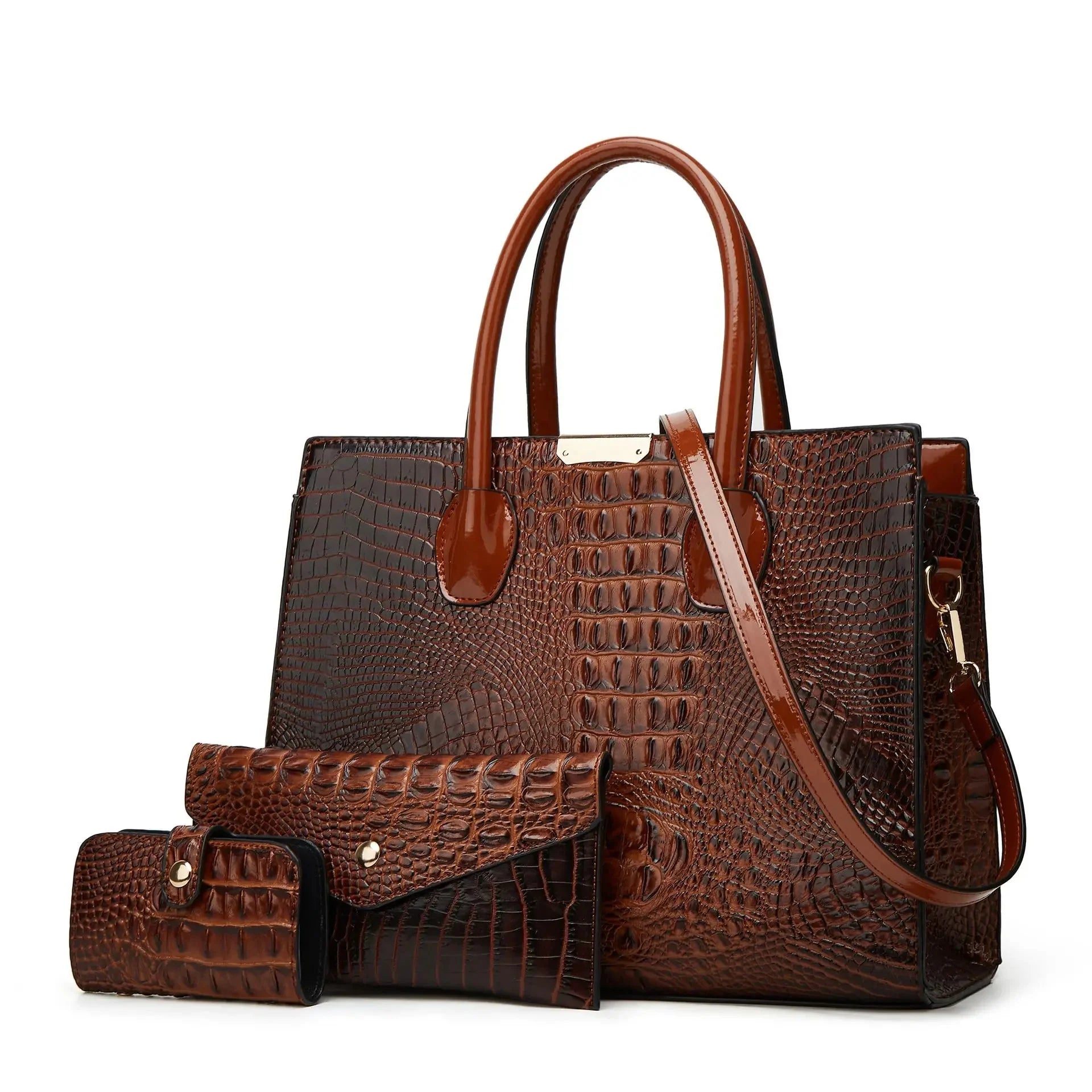 Crocodile Pattern Shoulder Crossbody Bag