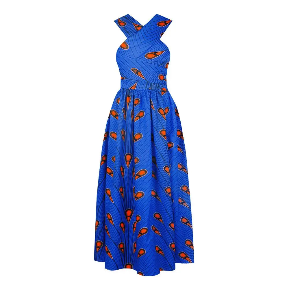 African Style High Waist Printed Floor Length Gown