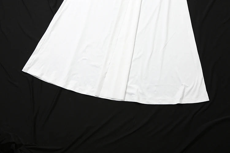 Backless Tassel Pleated Patchwork Halter Sleeveless Dress