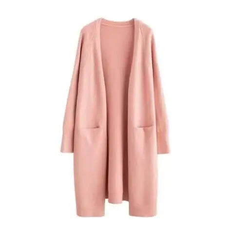 Loose Thick Warm  V Neck Long Knitted Cardigan
