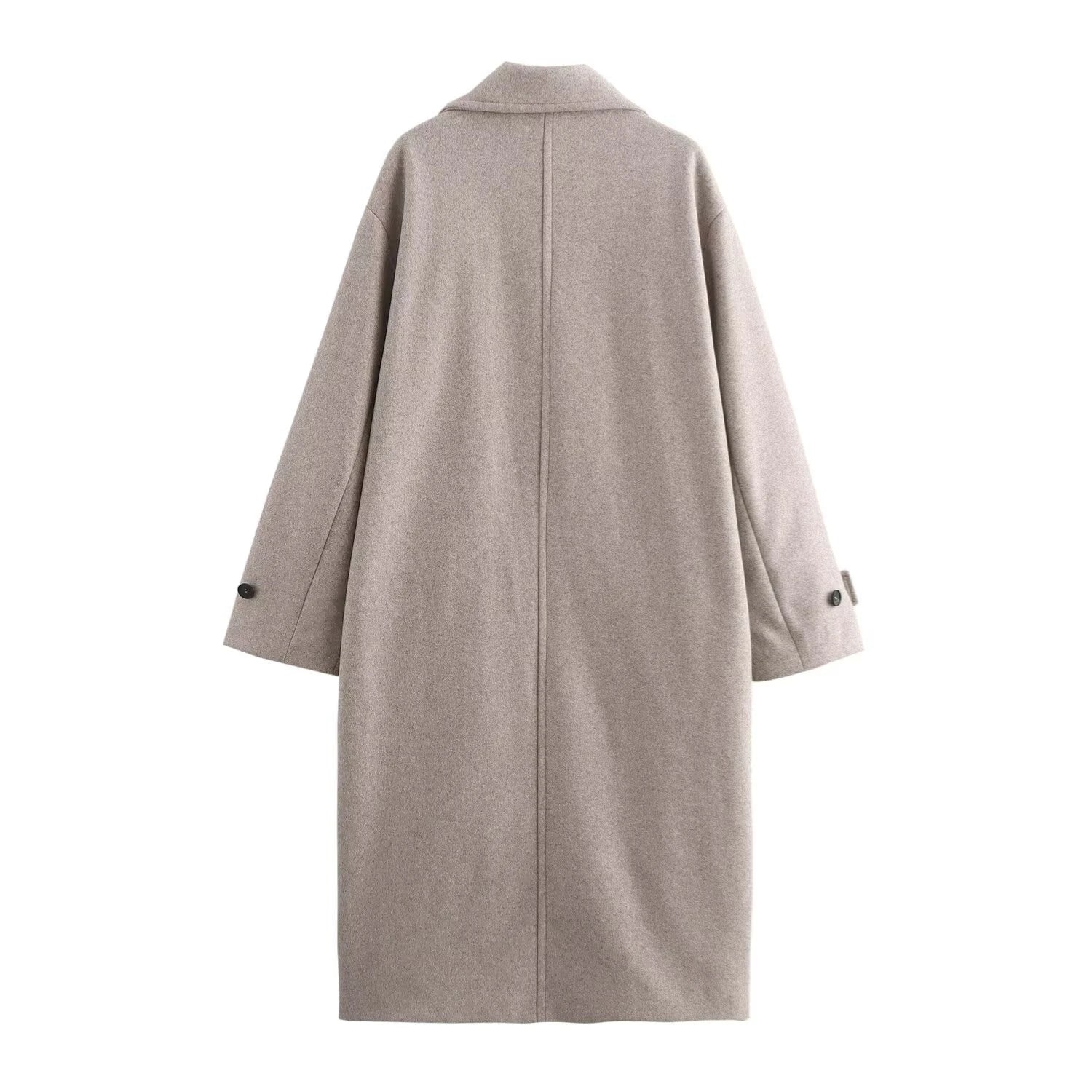 Loose Double-breasted Lapel Long Coat