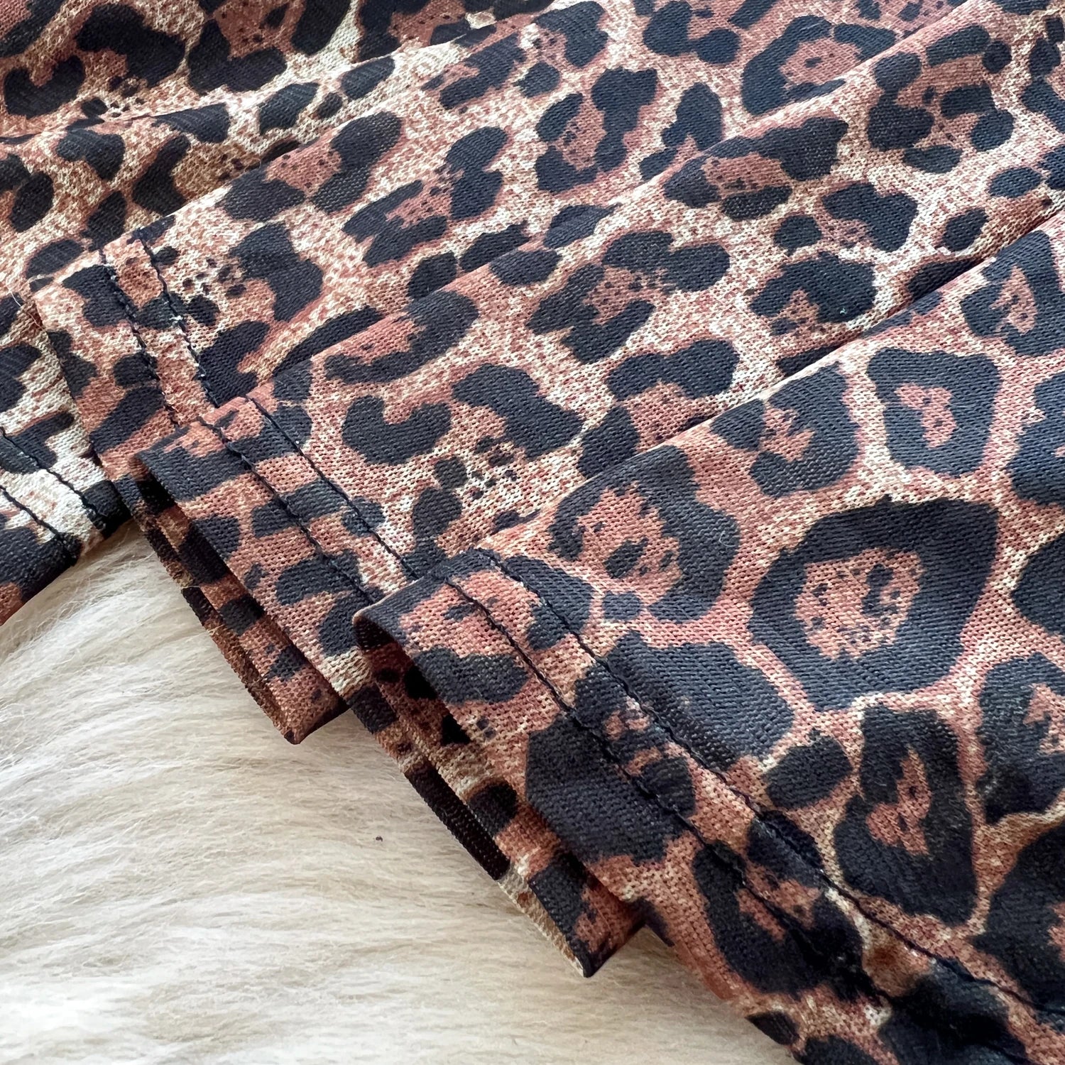 Leopard Strap Tops+Elastic Waist Flared Pants Set