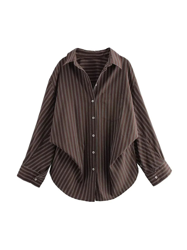Striped Bat-Sleeve Shirts Casual Shirts