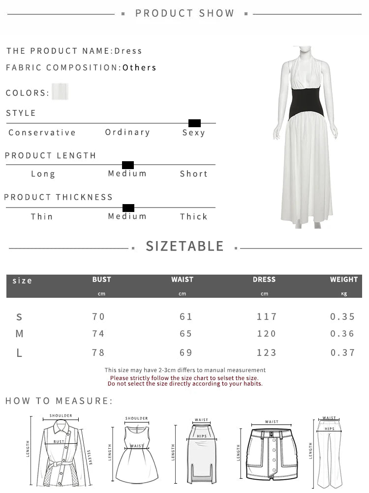 Halter Backless Elegant Patchwork Corset Deep V-Neck Sleeveless Dress