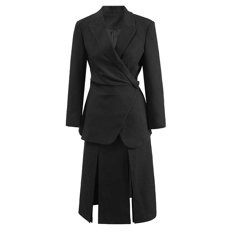 Two Pieces Suit New Lapel Long Sleeve Women Suit