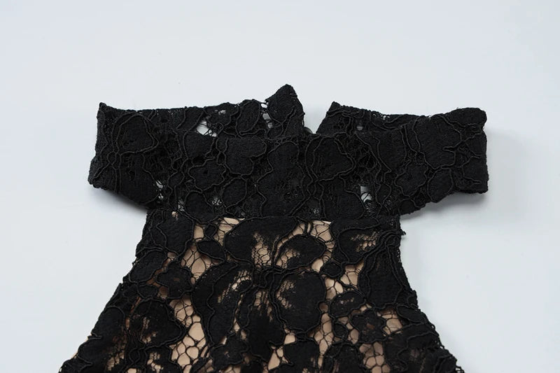Off-shoulder Strapless Sleeveless Bodycon Lace Halter Backless Dress