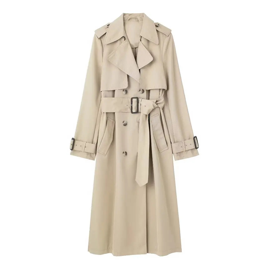 Slim Turn-Down Long Sleeve Trench Coats