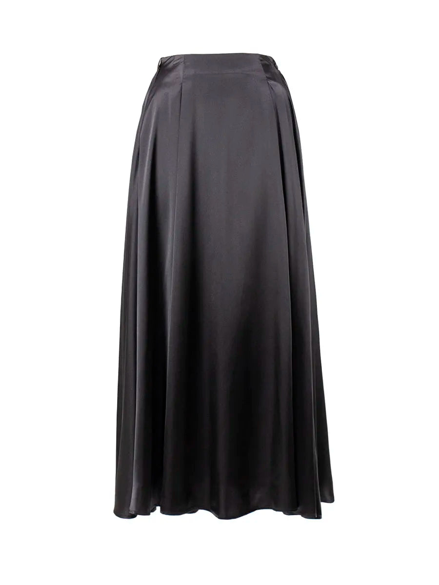 Elegant Satin Loose High Waist Maxi Long Skirts