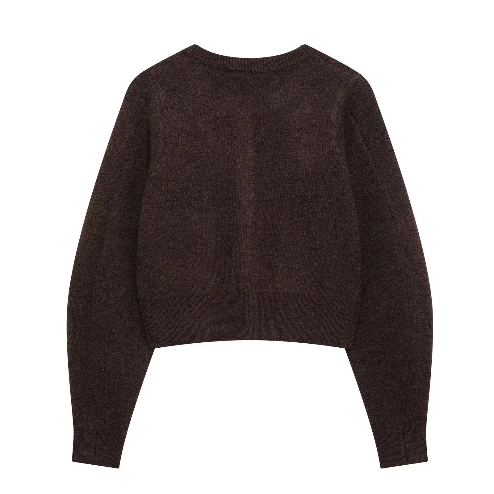 Knitted Two Pieces Autumn Winter Round Neck Long Sleeve Cardigan Sweater Waist Mini Skirt