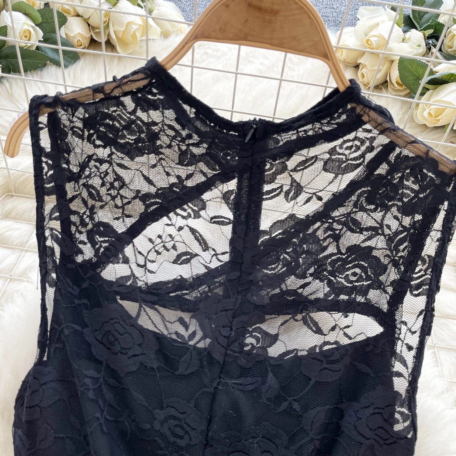 Sleeveless Sheer Hollow Out Bodycon Rompers Lace Playsuits