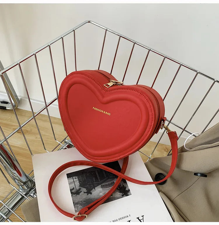 Heart Shape Crossbody Pu Leather Shoulder Bags Fashion Handbags