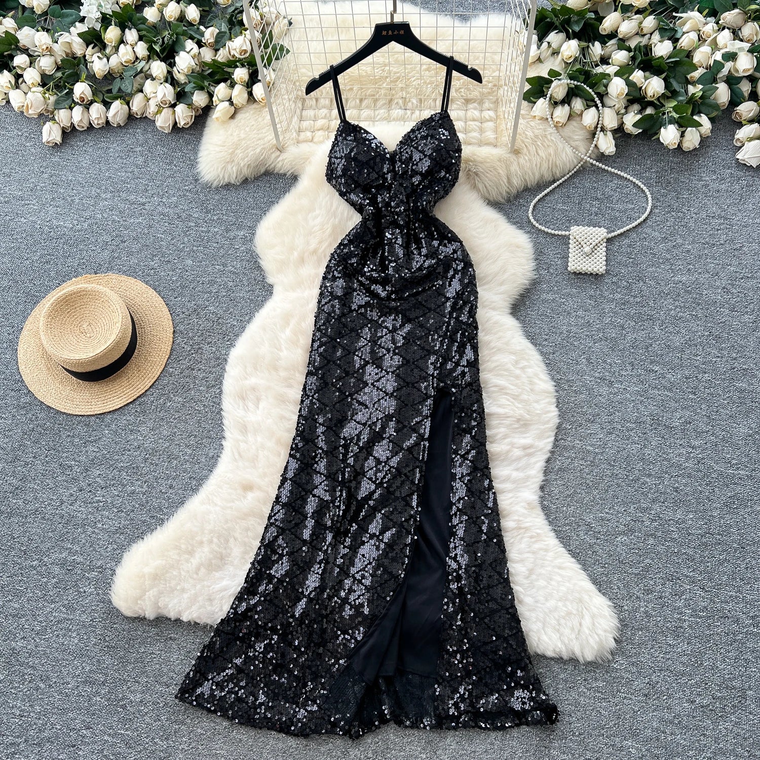 Chic vintage sleeveless pleated Elegant dress
