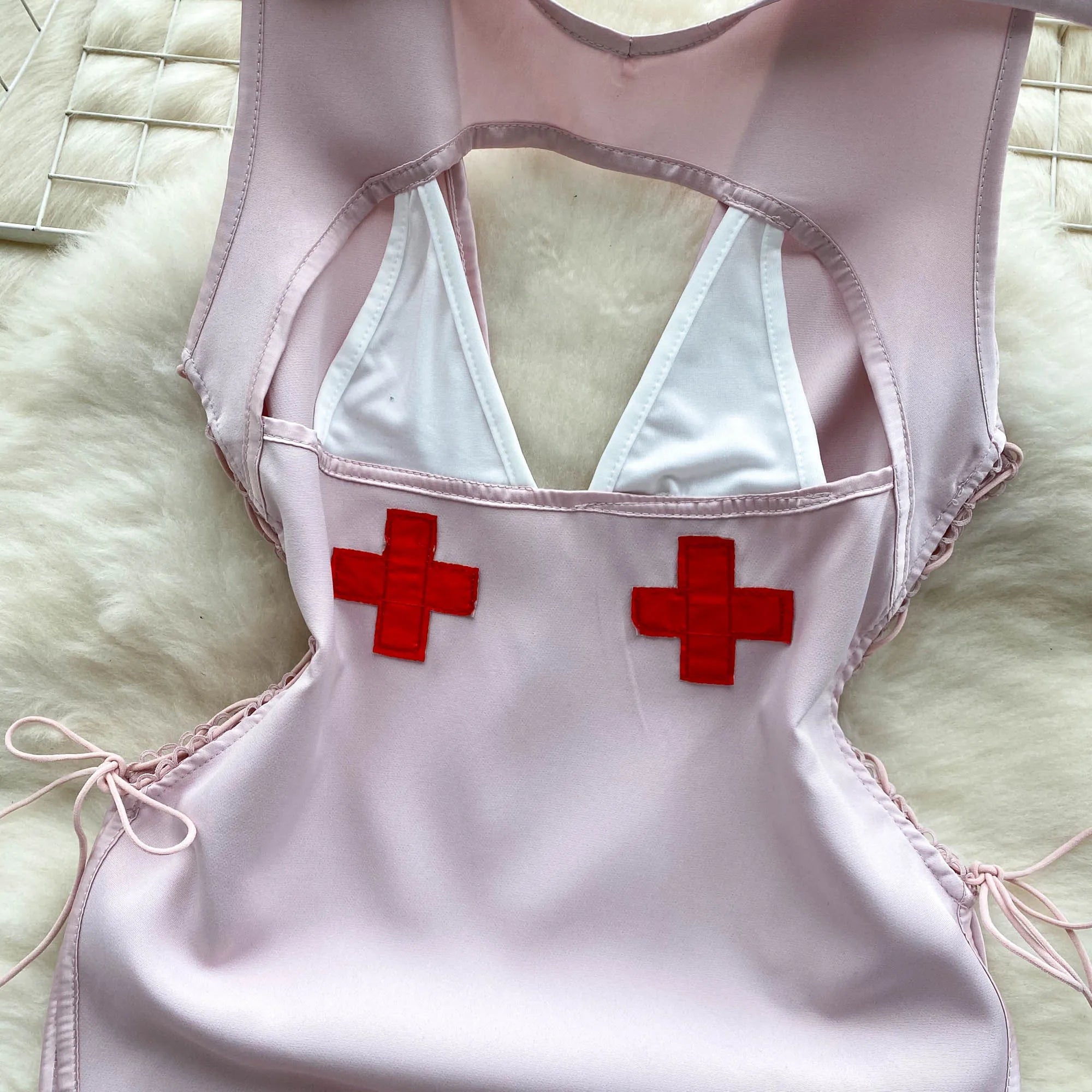 Hollow Out Erotic Nurse Cosplay Slim Cosplay Costume