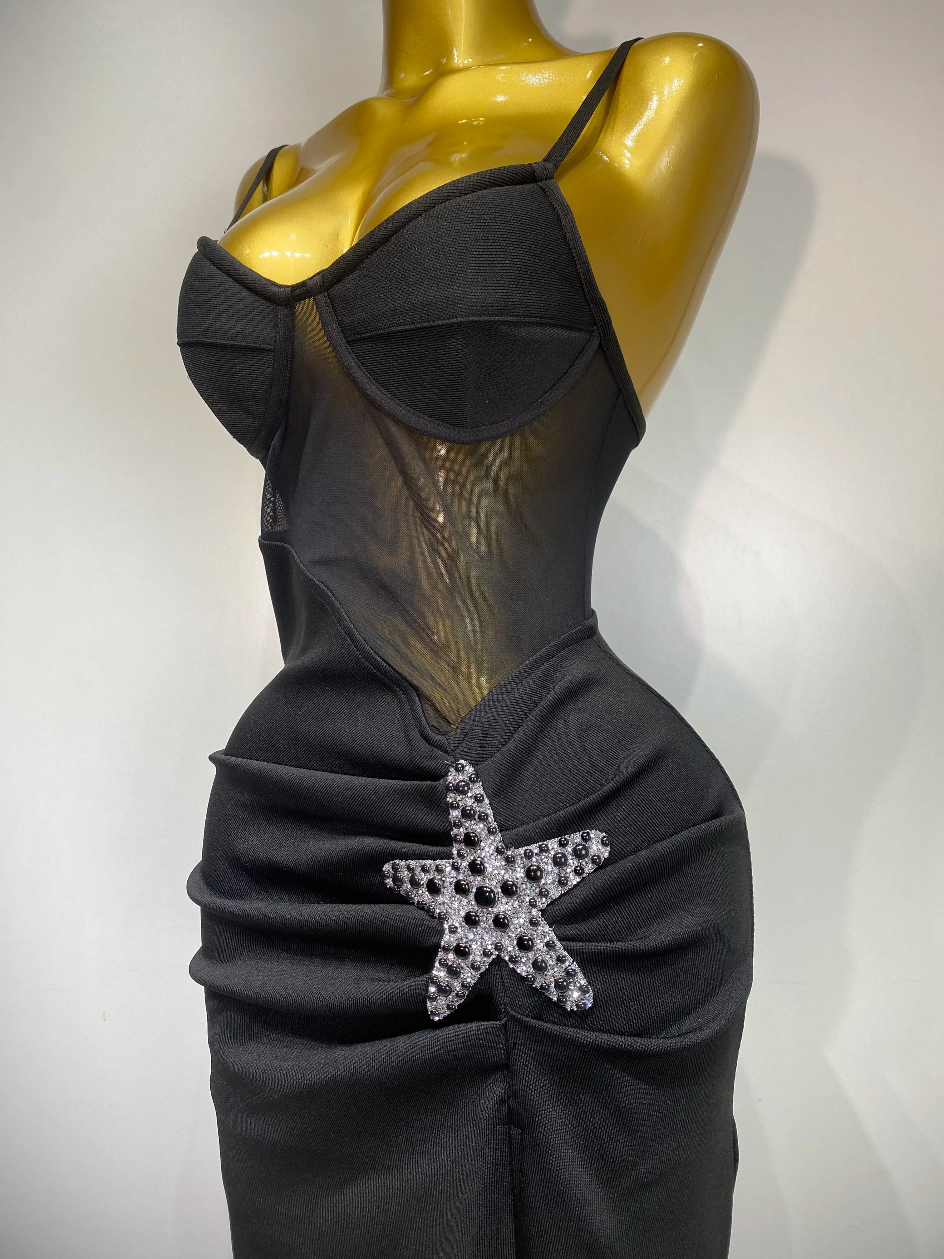 Starfish Decoration Bandage Luxury Birthday Prom Dress