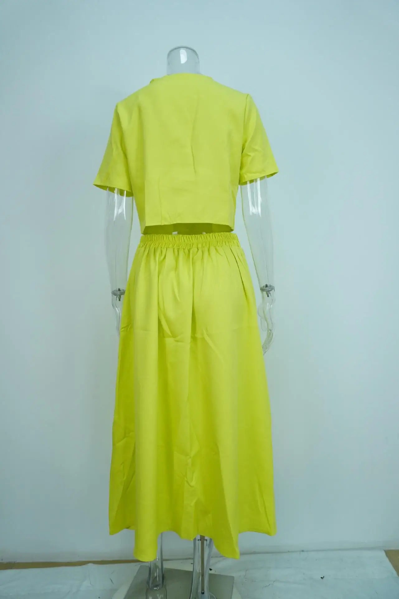 Elegant Crop Shirt Skirt Two Piece Sets Office Wear