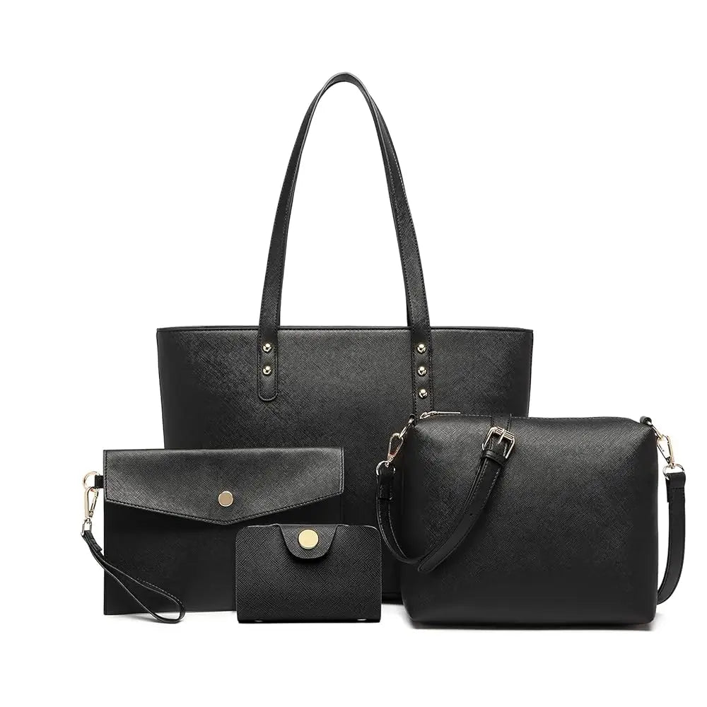 4 in 1 Totes Crossbody PU tote Leather Shoulder Handbag