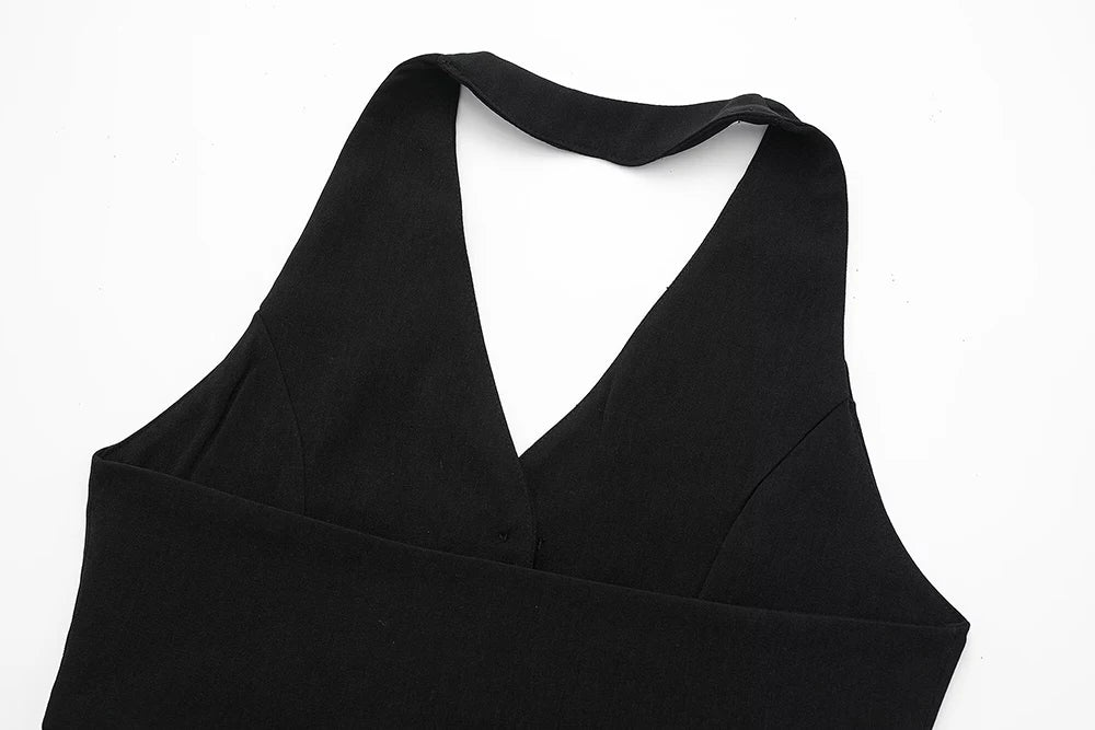 Single Breasted Vest + High Waisted Casual Trousers Set