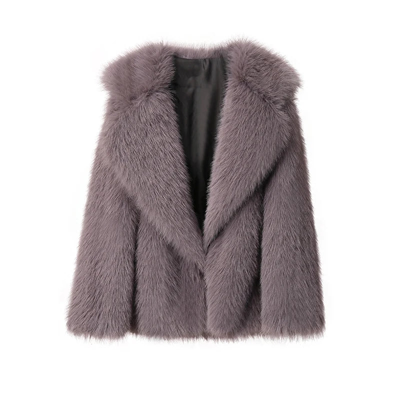 Faux Fur Long Fluffy Overcoat Outerwear