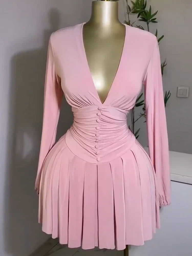 Long Sleeve Elegant Mini Dress