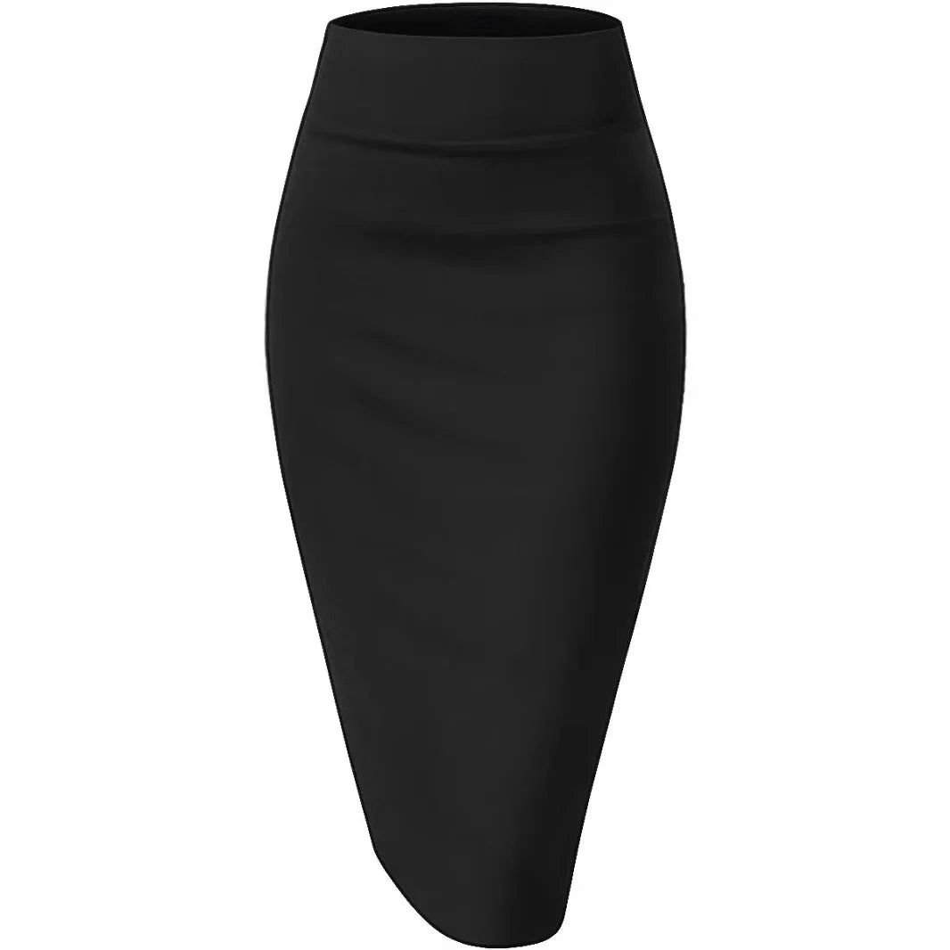High Waist Slimming Mid-Length Slit All-Match Bodycon Skirt