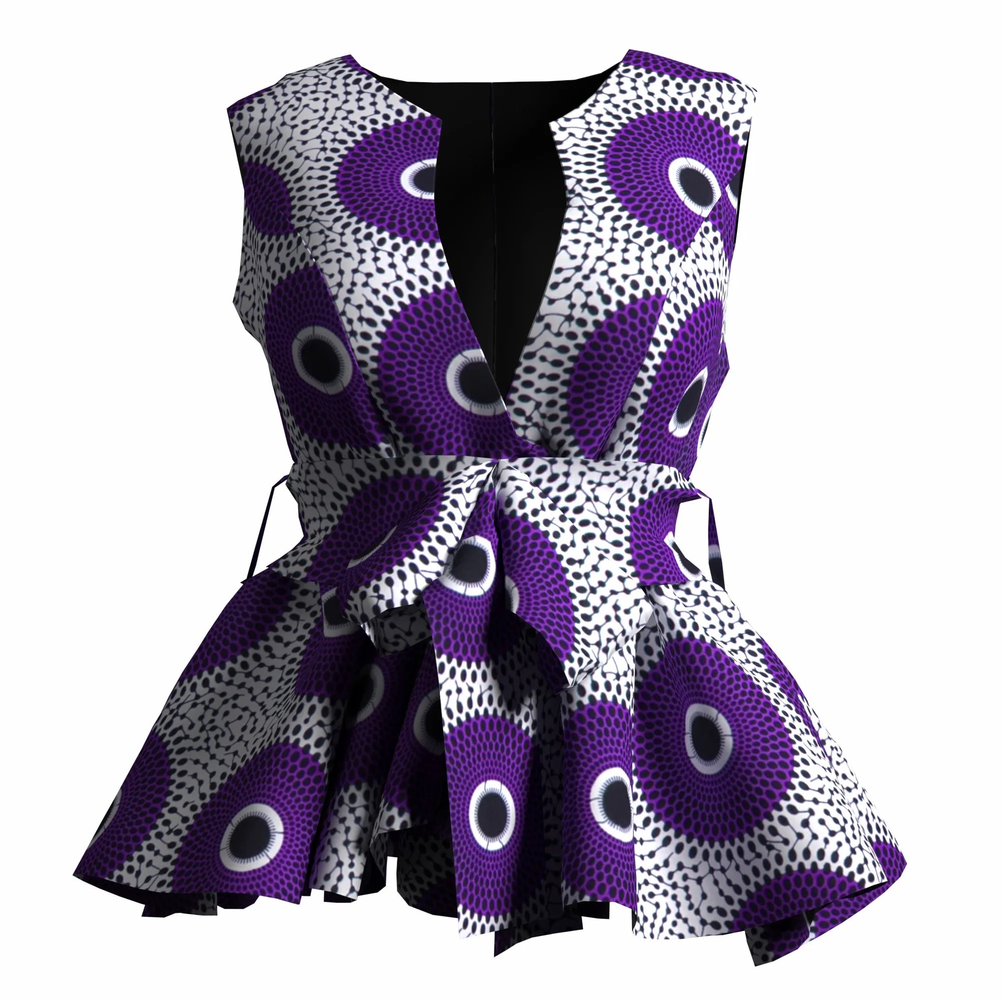 African Print Dashiki Ankara Wax Printing Jacket with Belt