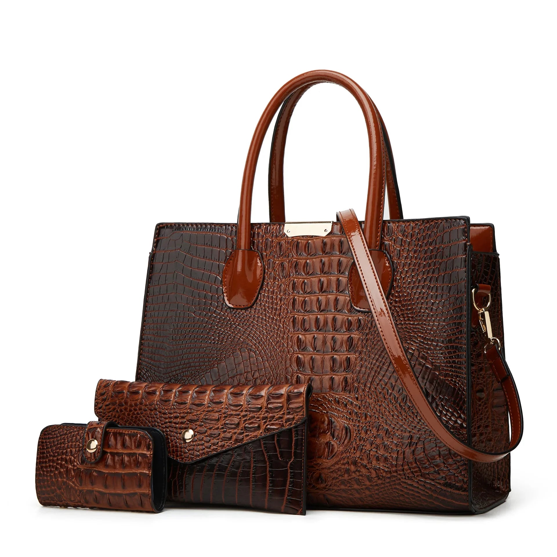Crocodile Pattern Shoulder Crossbody Bag